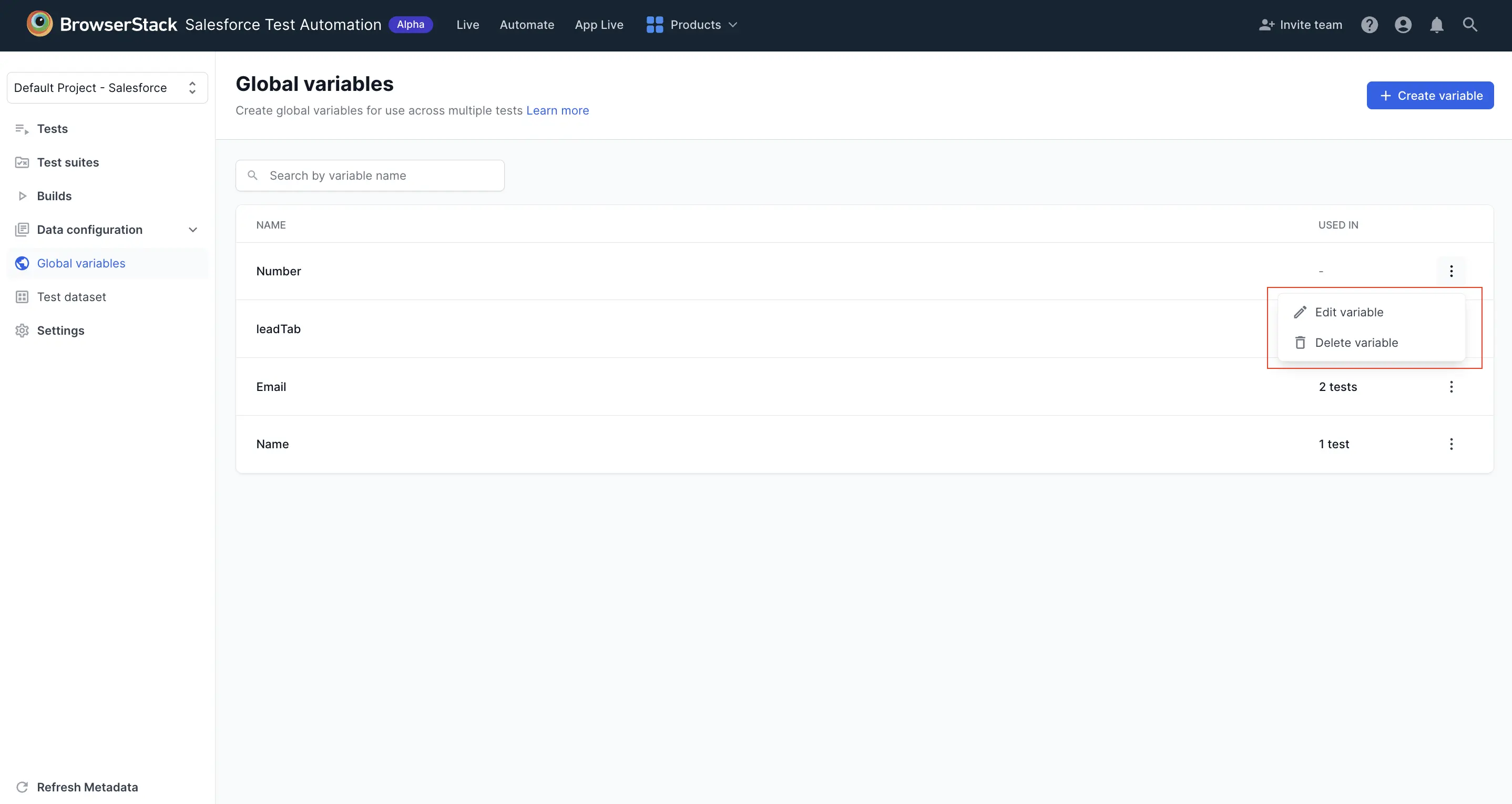 Edit or delete global variable