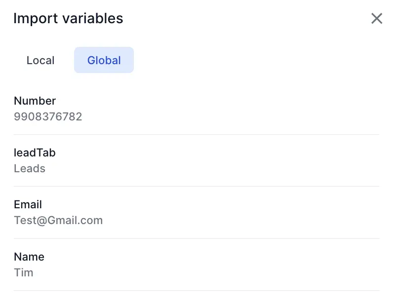 Select local or global variable