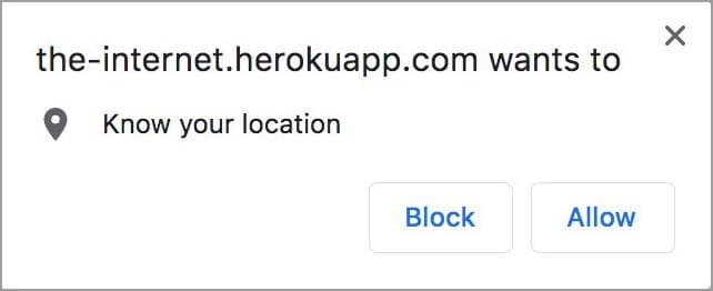 Browser Location Access Popup