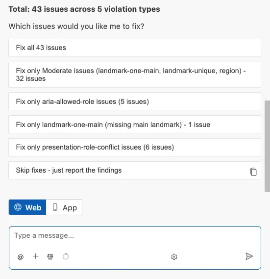 Select a remediation strategy from the fix options presented in the chat