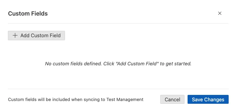 Click the add custom field button in the Custom Fields dialog