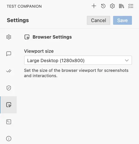 Click browser settings tab