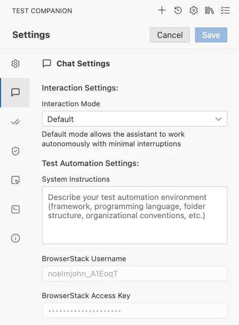 Click chat settings tab