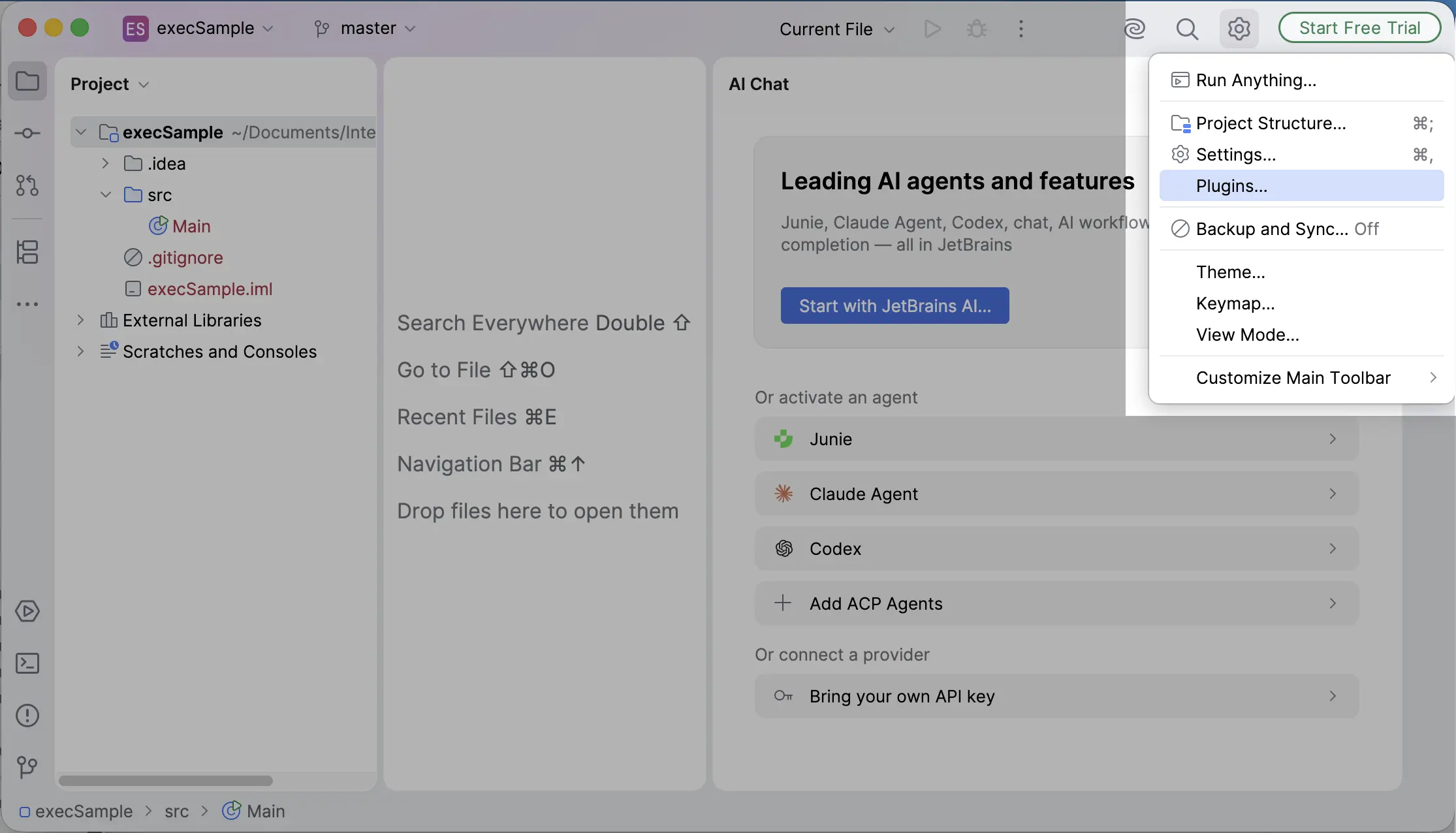 Settings dialog open in the IDE
