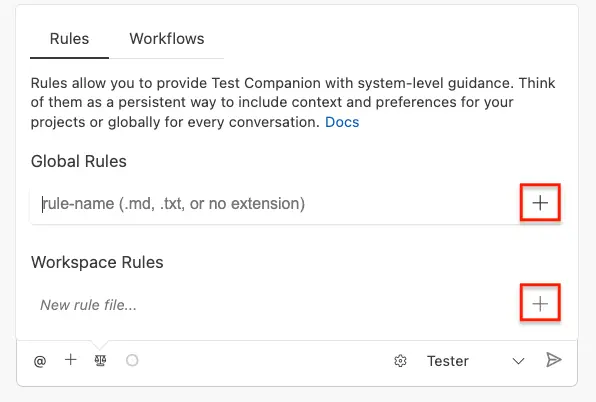 Click the + button against the input field