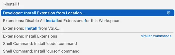 Select install from VSIX from the menu