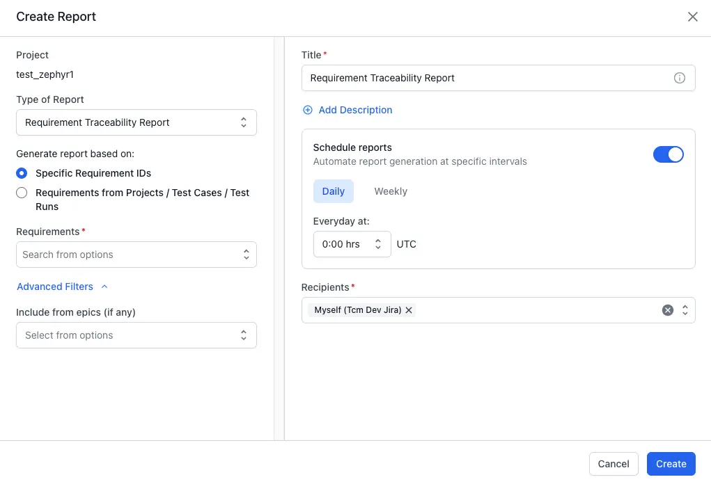 Select applicable requirements from Jira ids and epics