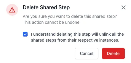 Click the Delete button