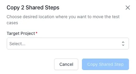 Click the copy shared step button