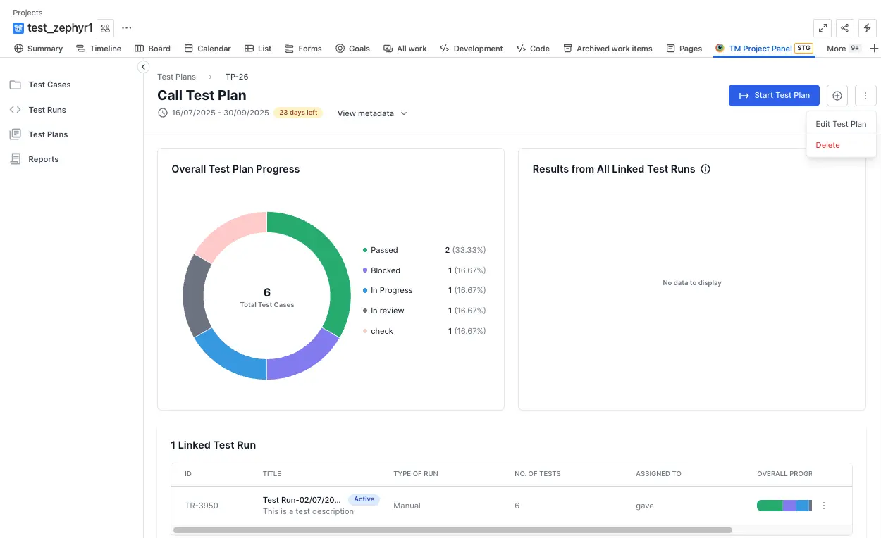 From the detailed view select the options menu