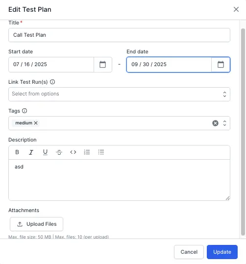 Add or modify the information in the fields as needed