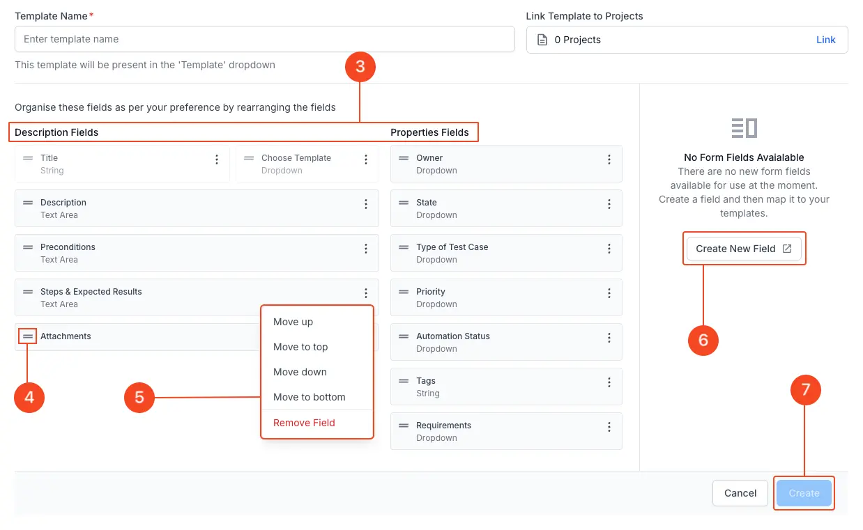 Organise, define and rearrange form fields
