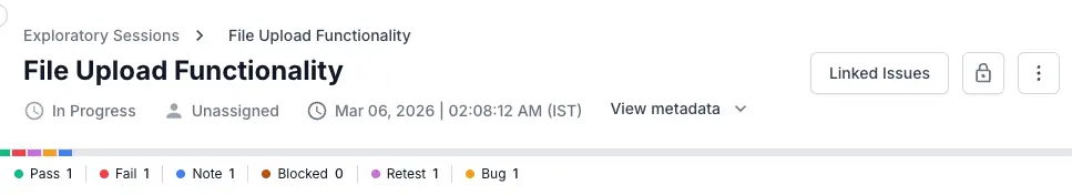 Status bar showing counts and color strip