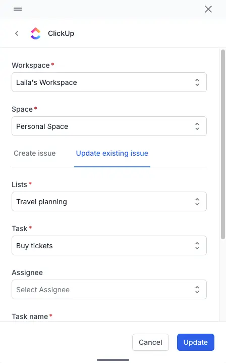 Enter workspace name and all the relevant information