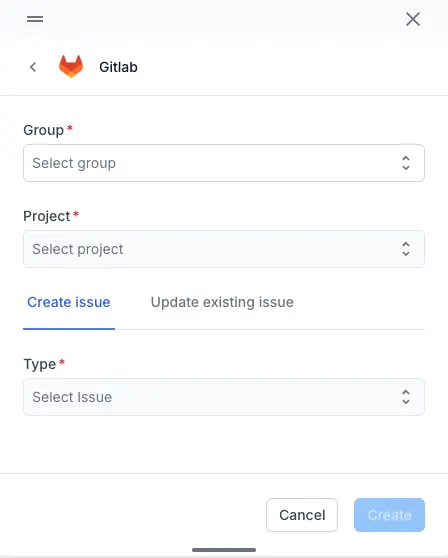 Enter organization name and project name