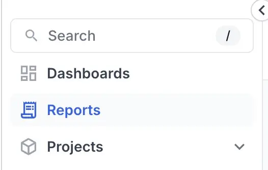The sidebar with Reports highlighted in Test Management