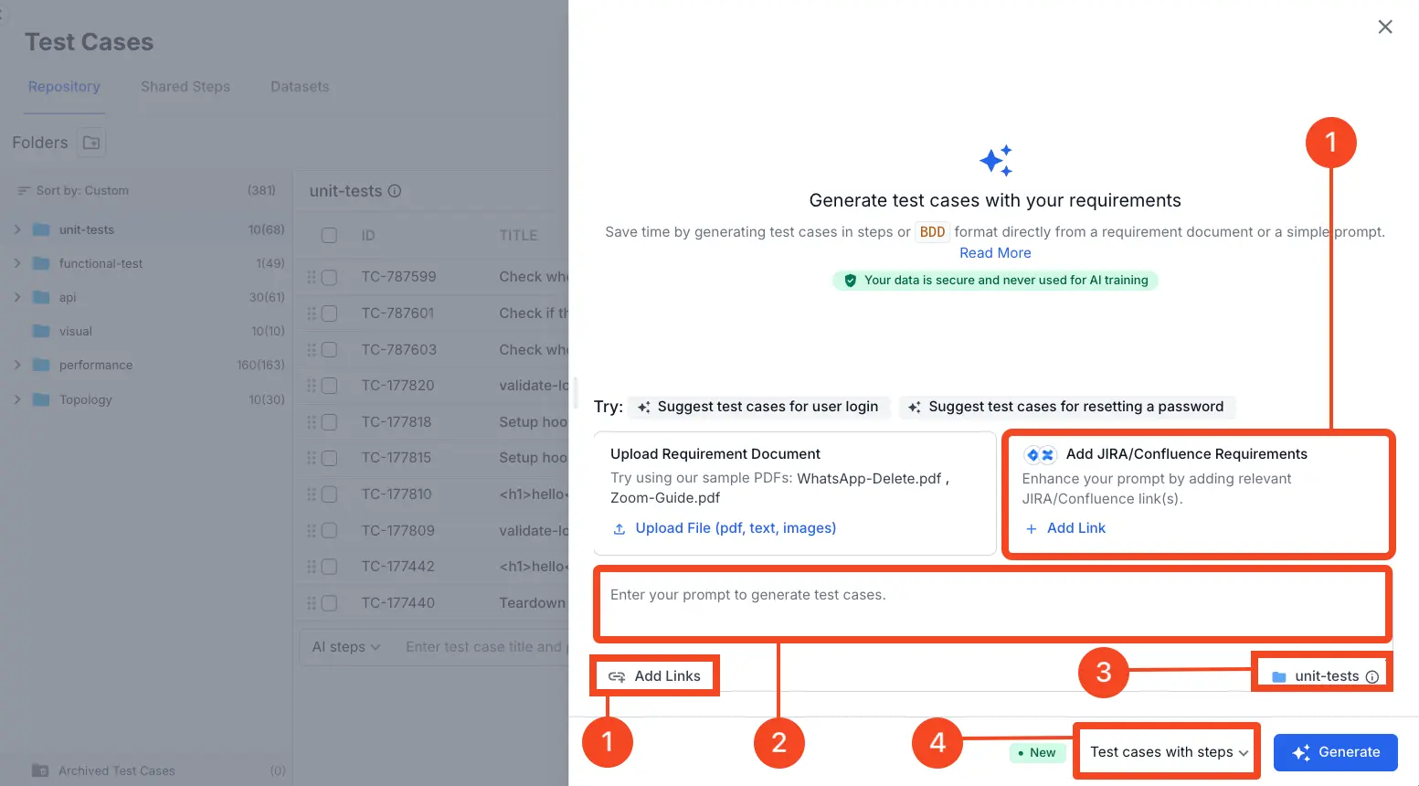 Enter prompt to generate test cases