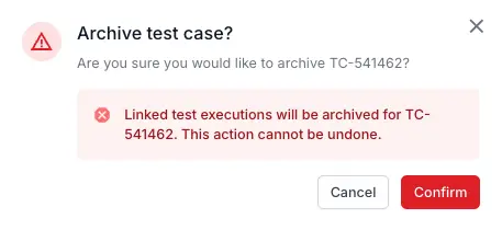 Confirm archive action 