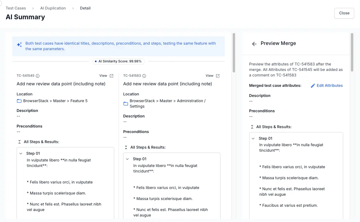 Click edit attributes to modify the test case 