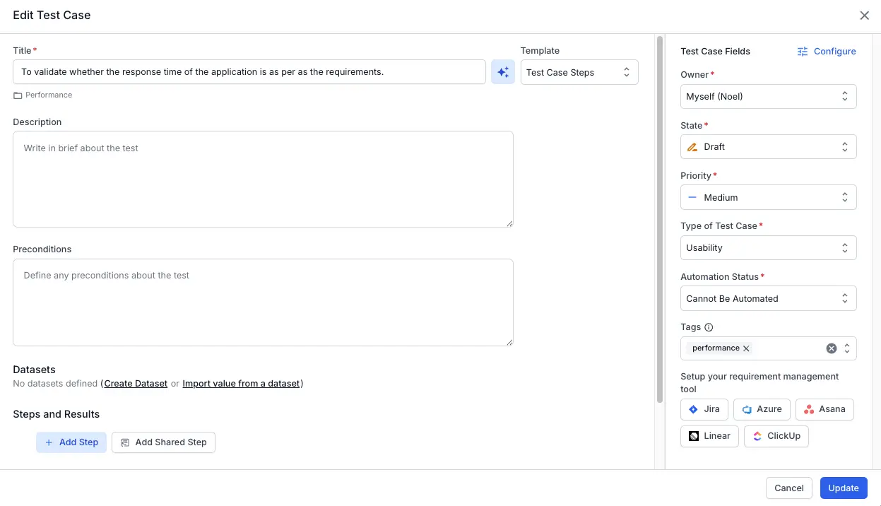 Enter the required title, variable and values to create the dataset
