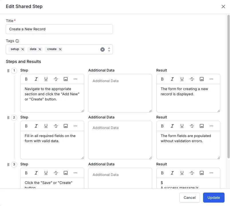 The Update Shared Field confirmation dialog