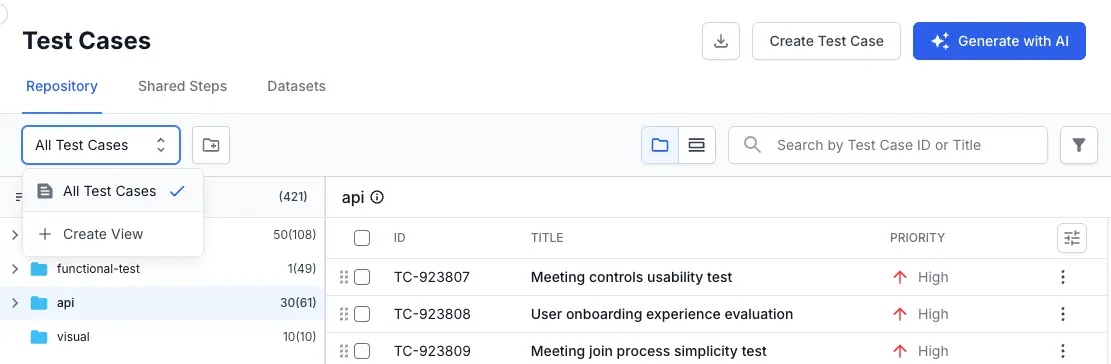 Select consolidated view icon