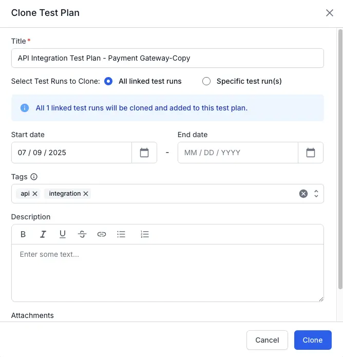 Add or modify the information in the fields as needed