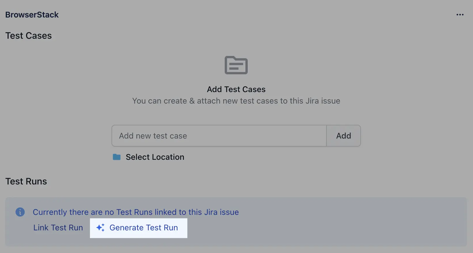 Click on generate test run