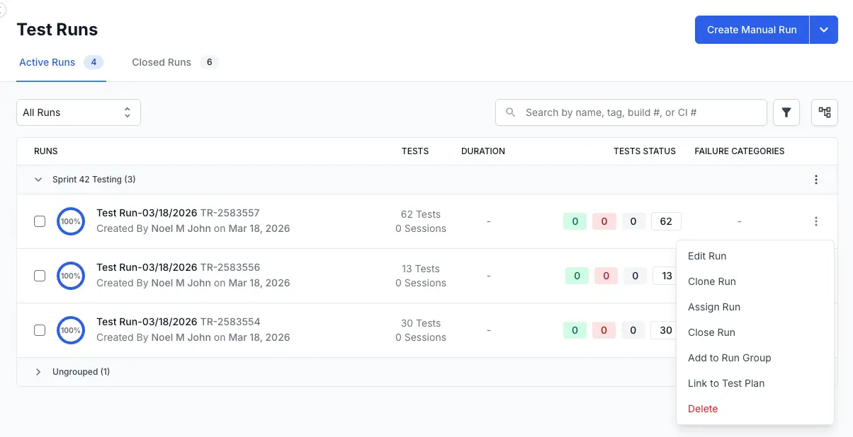 Click close run to confirm