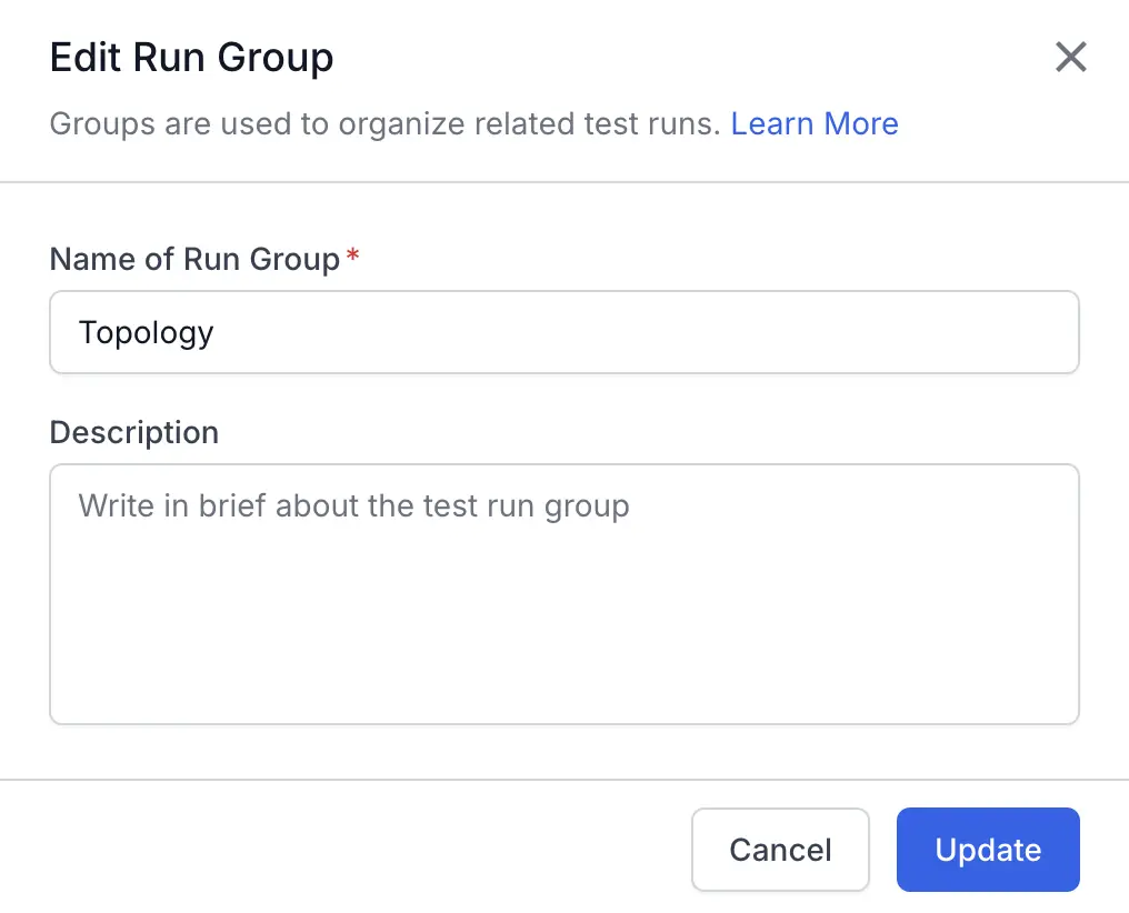 Enter the required information and click update