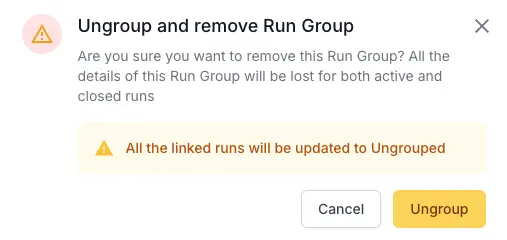 Click ungroup to confirm