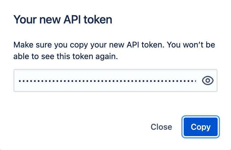Copy API token