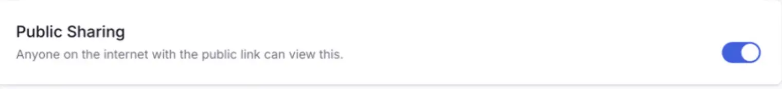 A toggle button to switch public sharing on or off