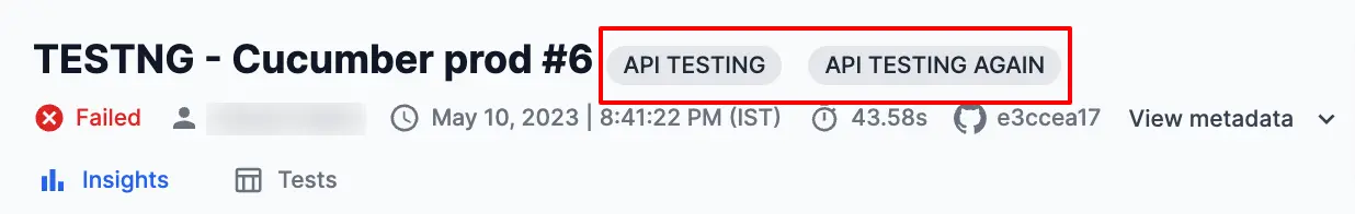 Select a test run
