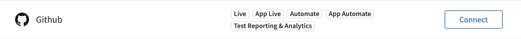 Select the Connect button under the GitHub logo in 'Project Management Tools'