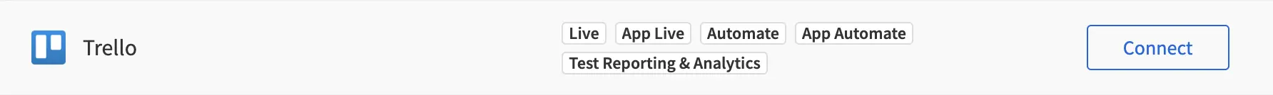 Select the Connect button under the Trello logo in 'Project Management Tools'