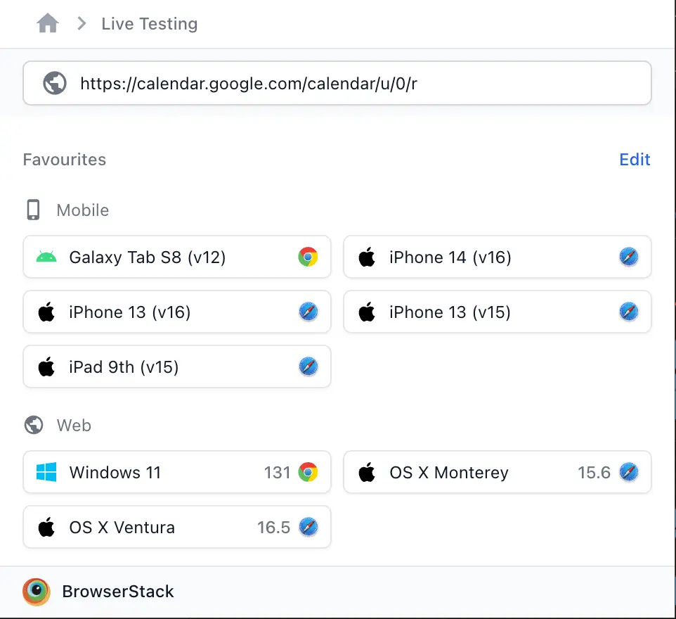 Screenshot showing details of bug capture
