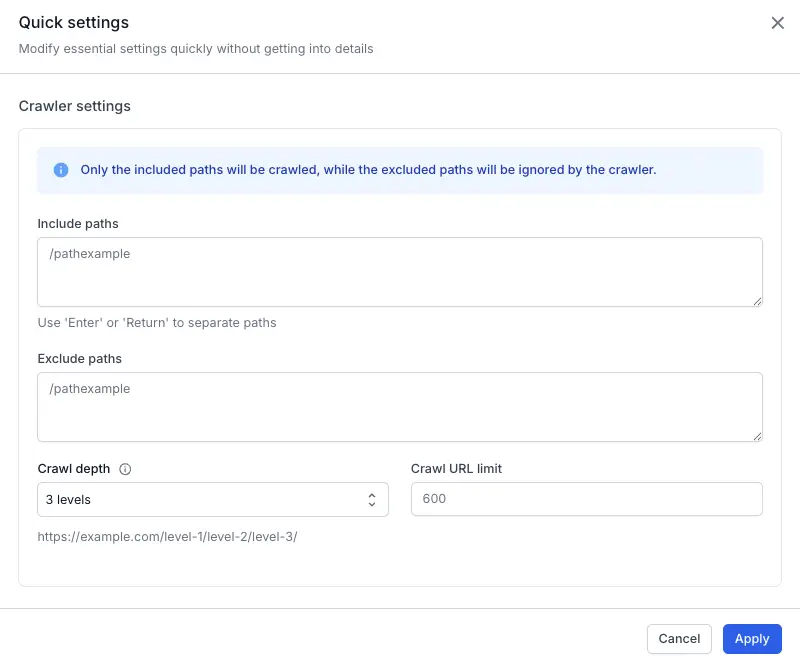 Quick settings combined general option