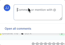 A sample comment is typed in and the cursor clicks the comment button